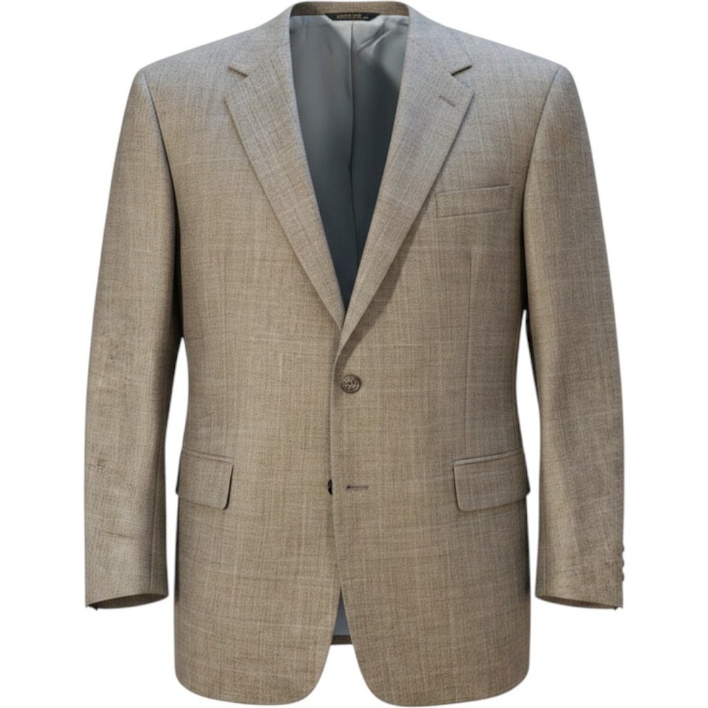 Brooks Brothers Mens 48L Wool Blazer Tan Grey Blue Plaid Sport Coat Made in USA